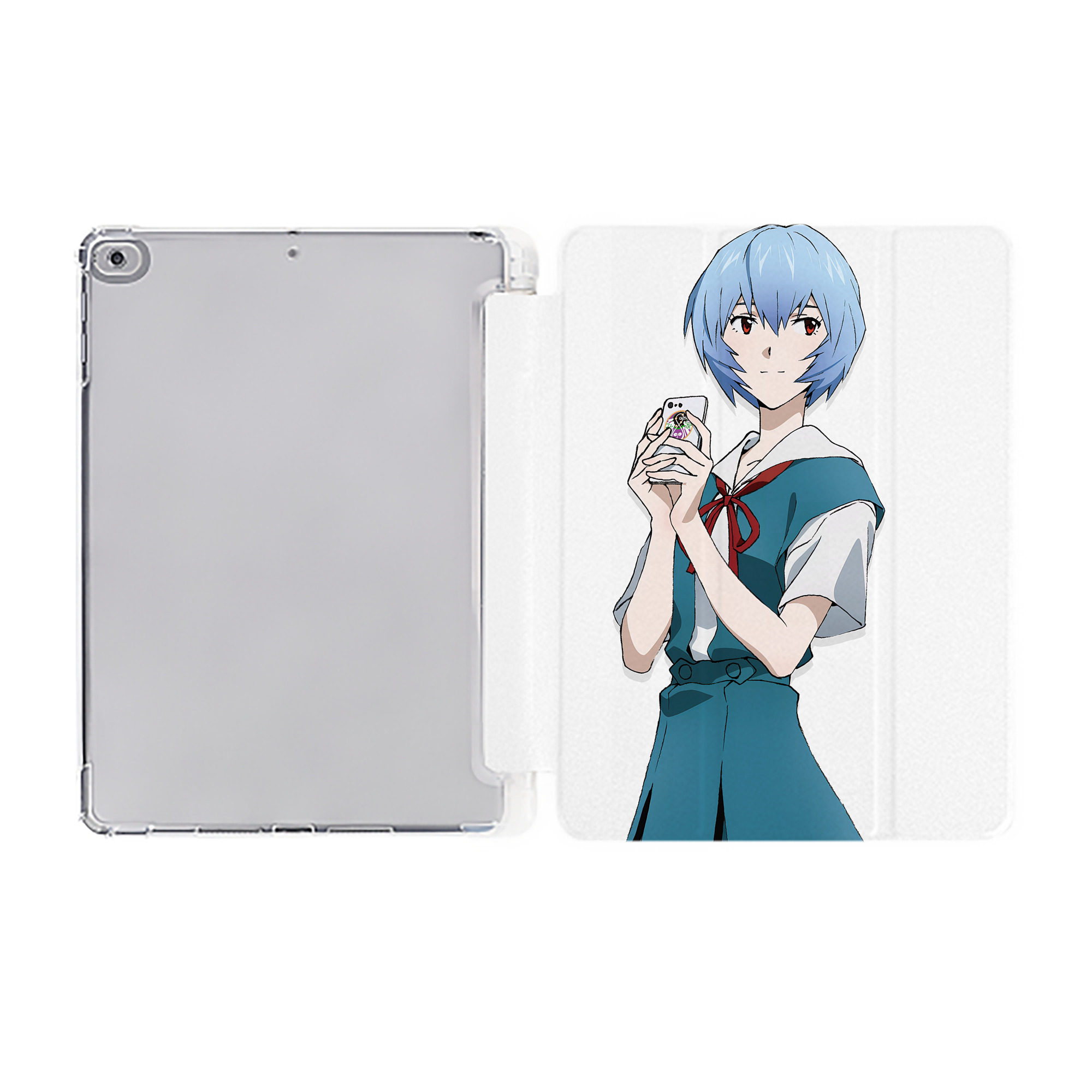 （画像用） EVA 新世紀エヴァンゲリオン IPad ケース ペン収納付き 三つ折りスタンド PUレザー×シリコン 対応機種9.5/10.5/10.9インチ